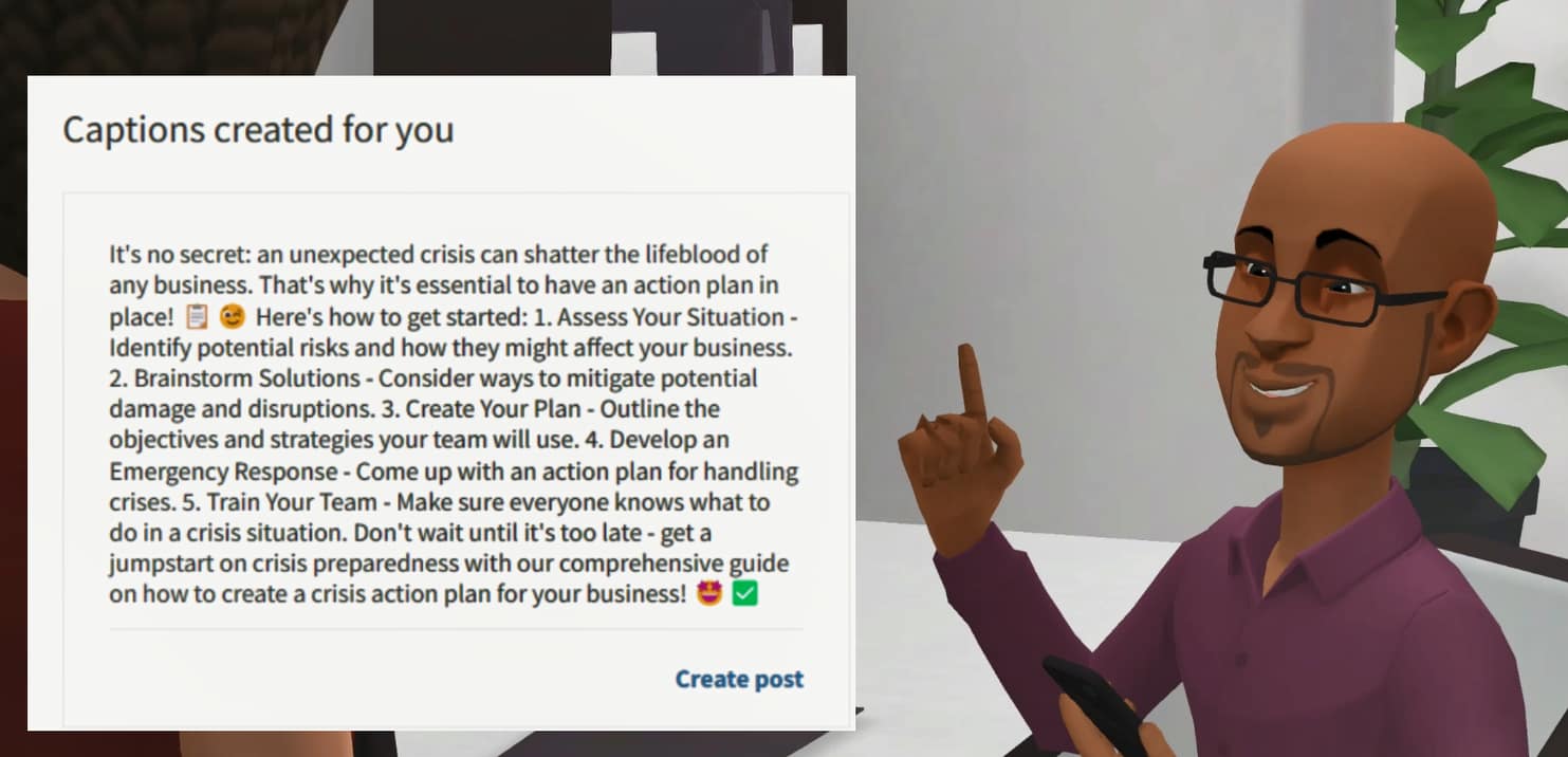 Hootsuite OwlyWriter Artificial Intelligence caption about crisis protocols