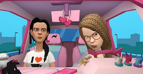 Sofia is well known for driving her pink colored car