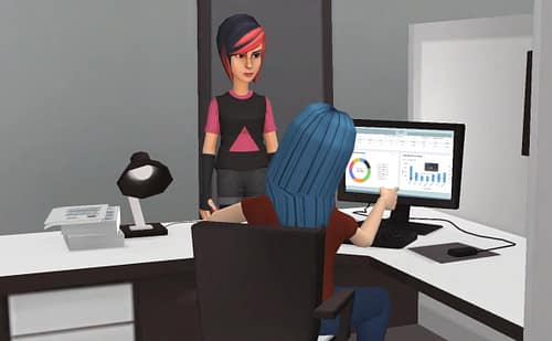 Social listening expert at work with the team using Sprinklr