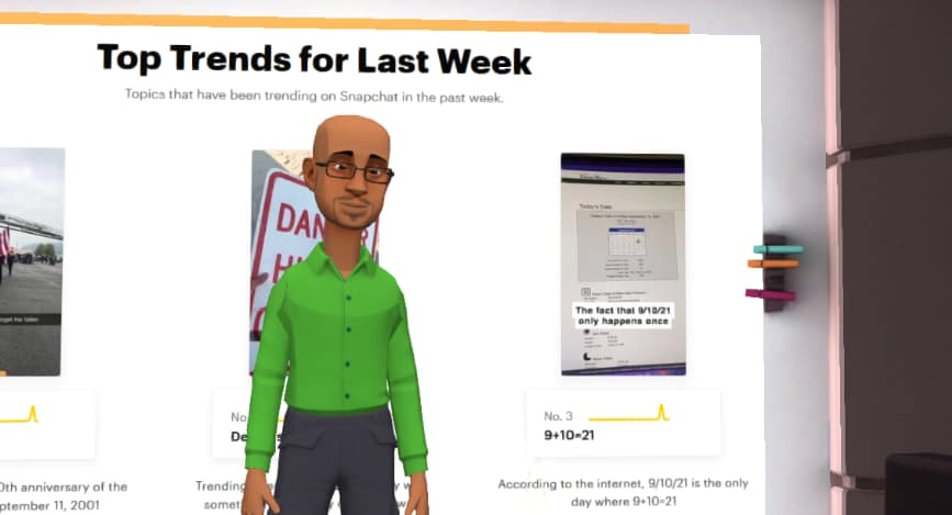 Snapchat shows the trends from the previous week